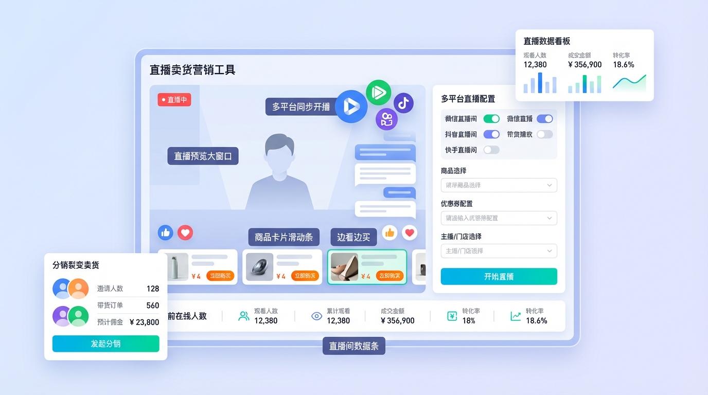 电商直播软件 - 多平台直播卖货工具