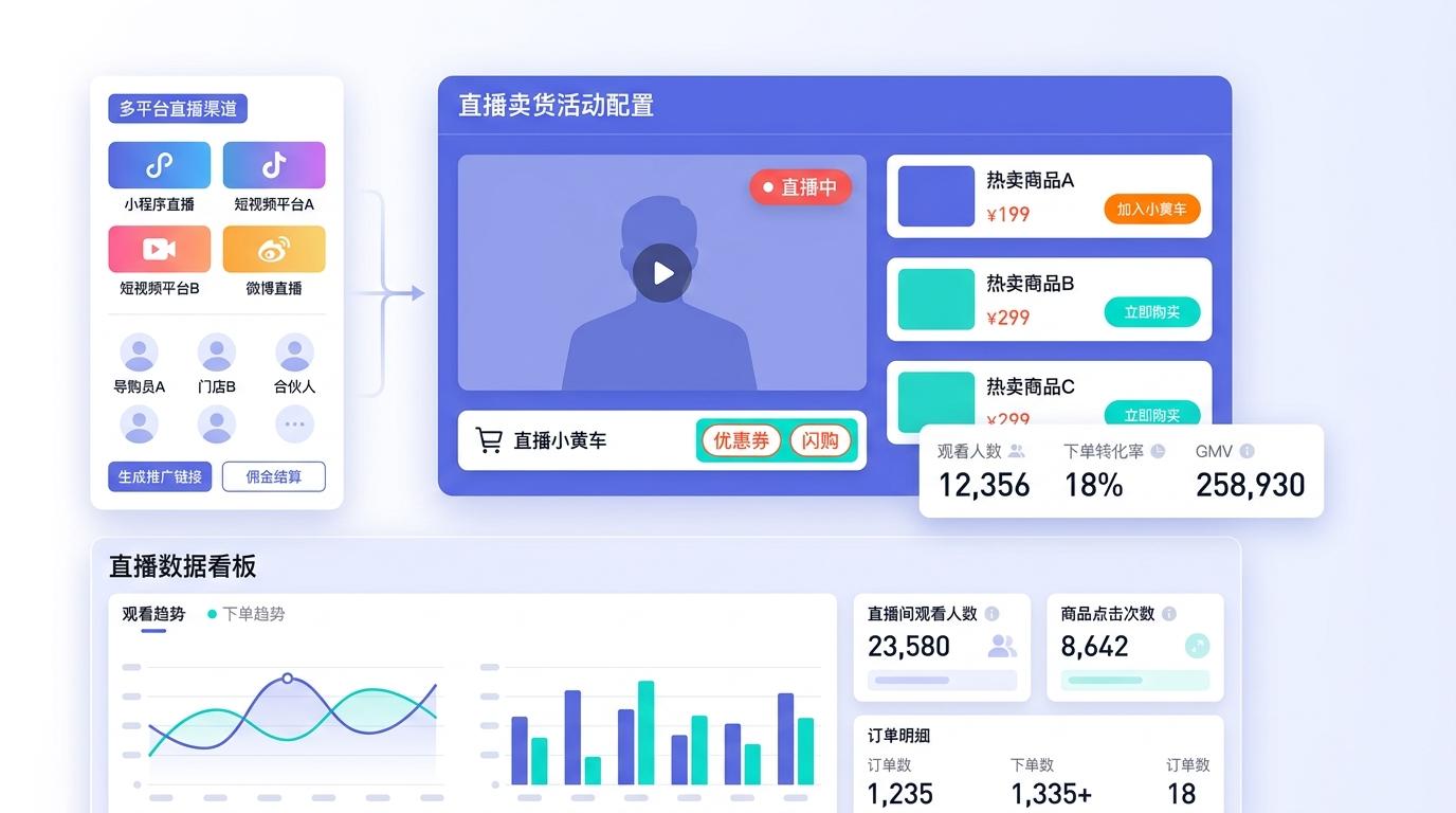 直播电商系统 - 直播带货一站式卖货