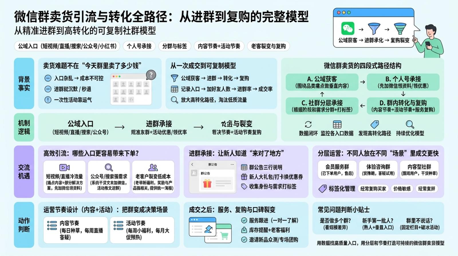 一、微信群卖货的整体路径怎么搭？